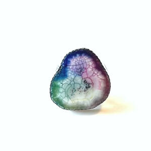 Navajo Sterling Silver Rainbow Quartz Ring Native American BBT Artist Signed